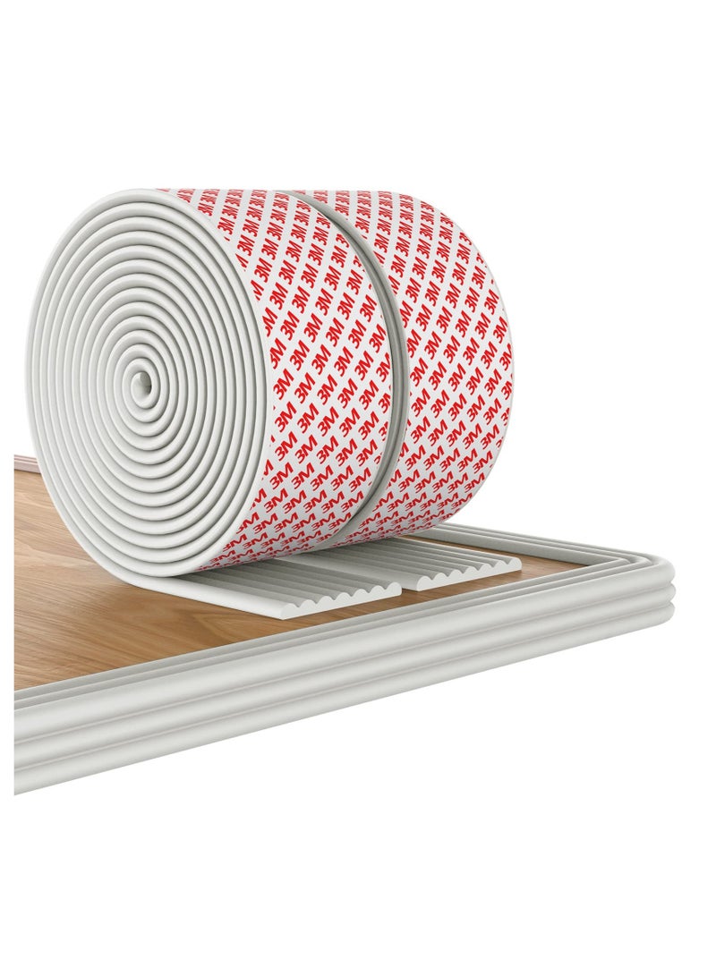 Extra Wide Baby Edge Corner Protector 32.8ft Soft Foam Padding with Strong Adhesive for Fireplace Desk Table Safety White - Image 1