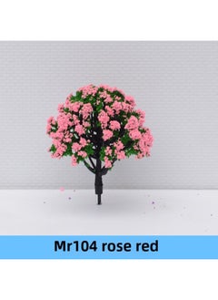 Miniature Handmade Diy Scenery Model Tree Artificial Sandbox Architecture Decoration Production Materials Small Tree Scenery-Color:MR104-5CM Rose Red