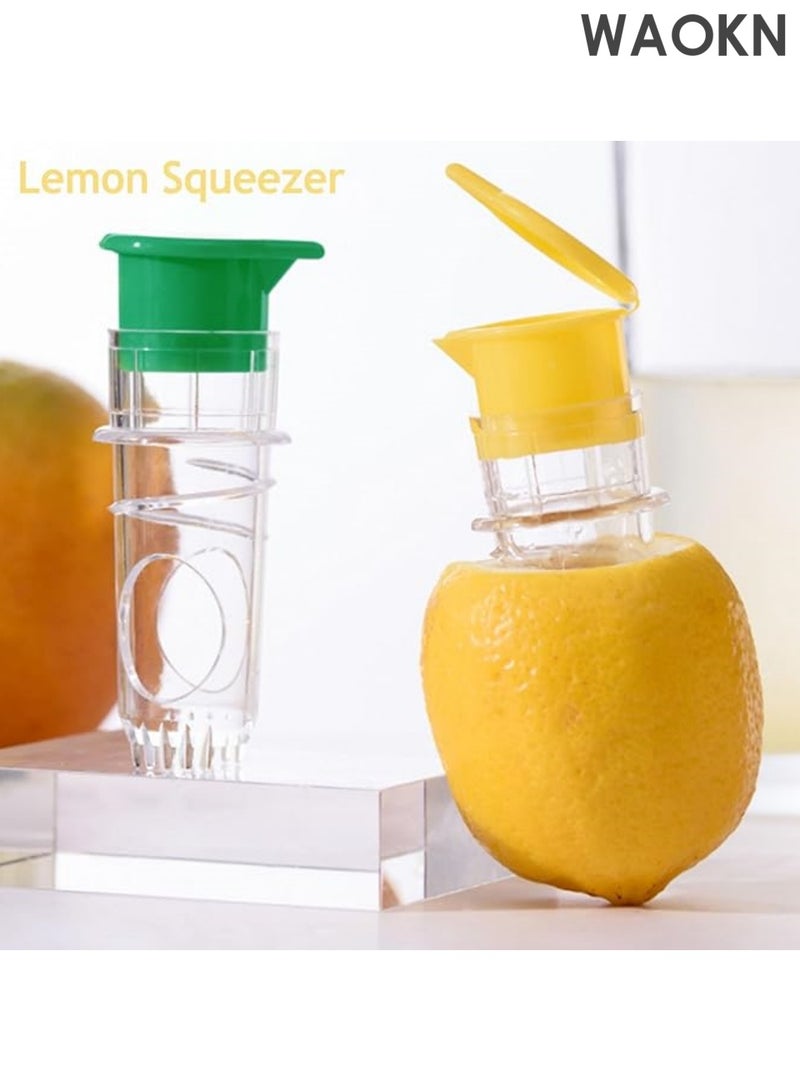 WAOKN Screw Top Lemon Squeezer, Handheld Lemon Squeezer With Built-In Filter, Manual Lemon Orange Juicer For Drinks And Cookin, Easy To Use (2PC) - Image 2