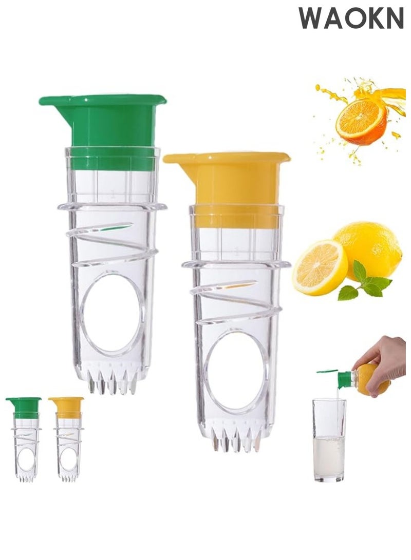 WAOKN Screw Top Lemon Squeezer, Handheld Lemon Squeezer With Built-In Filter, Manual Lemon Orange Juicer For Drinks And Cookin, Easy To Use (2PC) - Image 1