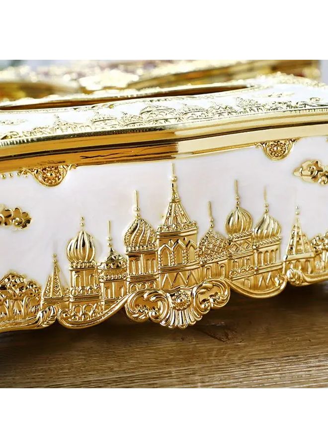 صندوق المناديل الأكريليكي باللون الأبيض الفضي لتزيين طاولات المنزل والفنادق والمكاتب - Image 5