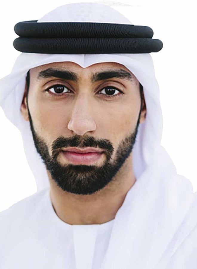 HOMELEX كوفية عربية شماغ عربي مسلم عمامة للرجال مع عقال (أبيض) ، أبيض ، مقاس واحد - Image 1