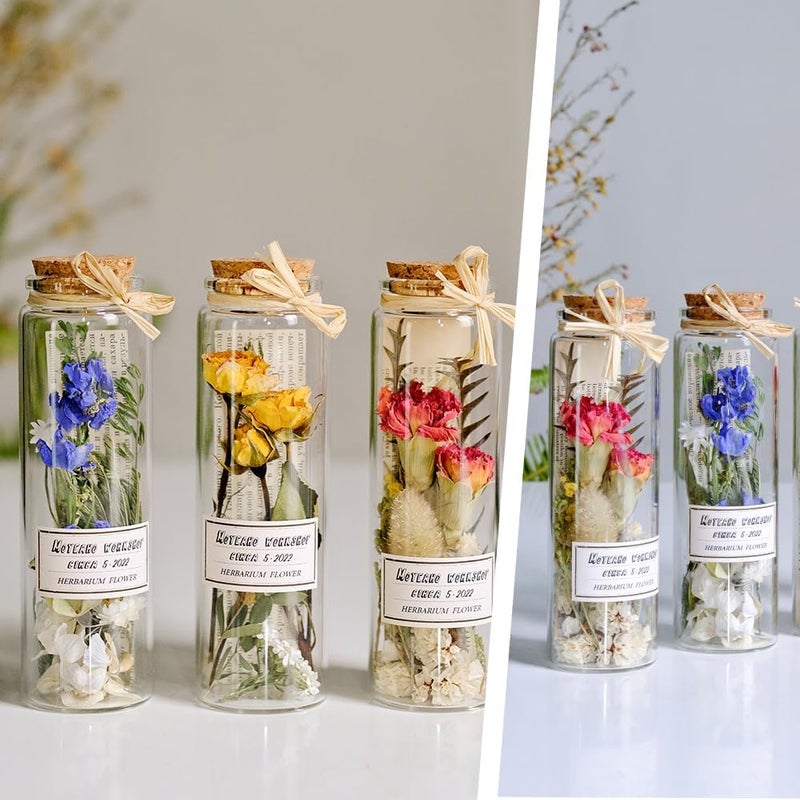 Danmu 90ml / 3oz Small Glass Bottles with Wood Cork Stoppers, Mini Jars for Wedding & Baby Shower Favors, DIY Craft 12 Pack - Image 5