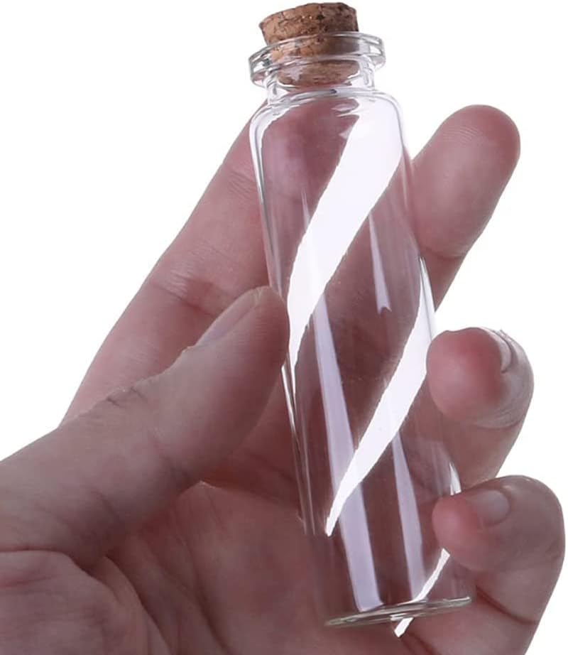 Danmu 90ml / 3oz Small Glass Bottles with Wood Cork Stoppers, Mini Jars for Wedding & Baby Shower Favors, DIY Craft 12 Pack - Image 3