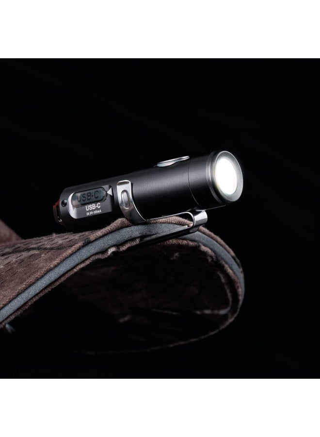 RovyVon A3 Gen 4 Mini Keychain Flashlight Super Bright 650 Lumens USB C Rechargeable EDC Flashlight WaterResistant Compact and Portable for Everyday Carry Camping Emergency Gun Grey - Image 4