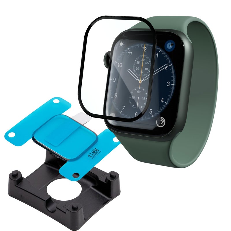 Azonee Apple Watch 41mm Series 7/8/9 Lightweight Hard PC Screen Protector with Touch-Sensitive Glass, 2 Pack - Image 1