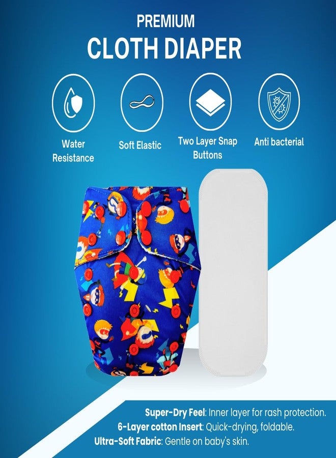 Dumbledo Premium Cloth Diaper with Cotton Insert (Pack of 3) | Hypoallergenic | Reusable & Washable | Adjustable Snaps | Ideal for Toddlers | 3 Months - 3 Years | Unisex Baby - Image 2