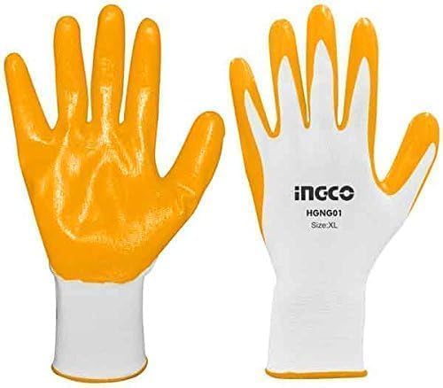 Ingco Heavy Duty Nitrile Anti-Skid Safety Work Gloves For Mechanic, Industrial Assembly Line, Field Work - Image 2