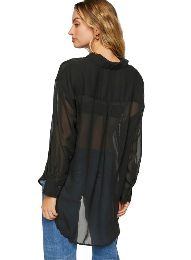 FOREVER 21 BUTTON DOWN WOVEN TOP - Image 3