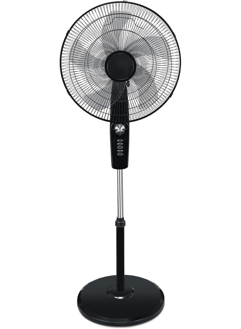 Denx Stand Fan, 60W, 16 Inch, 90° Wide Swing, 3 Adjustable Speeds, 5AS Blade System, Optimal Air Circulation, for Perfect Room Temperature, Sleek Design, Black - Image 2