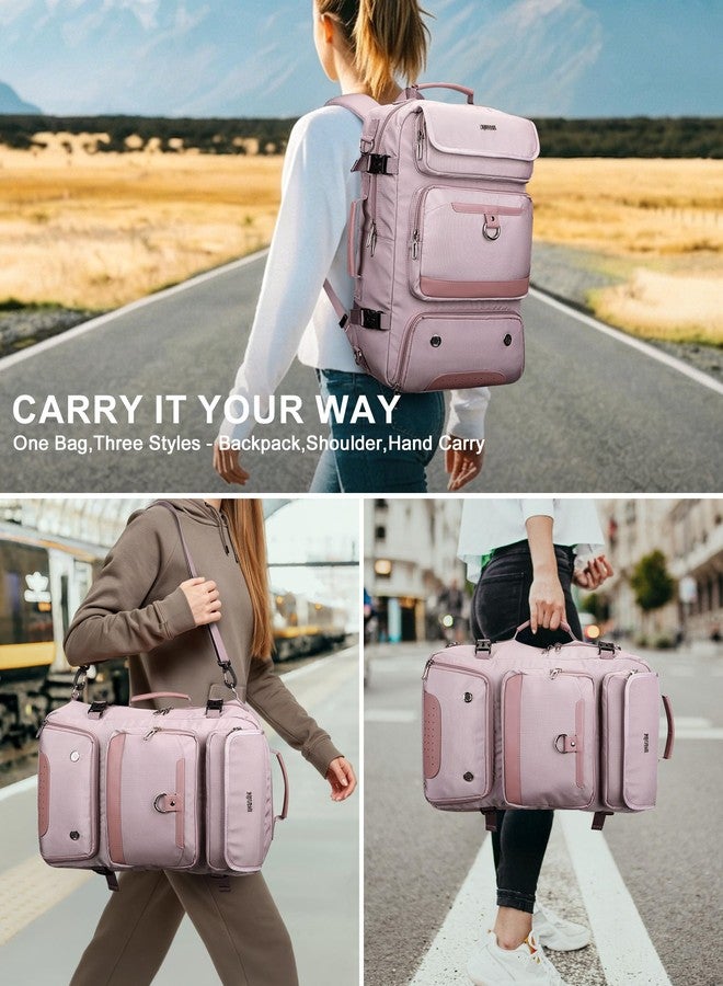PIJUSHI Carry on Travel Backpack for Women Convertible Duffel Bag Backpack Large Luggage Rucksack Fit 16 Inch Laptop(PE039 Light Purple) - Image 2