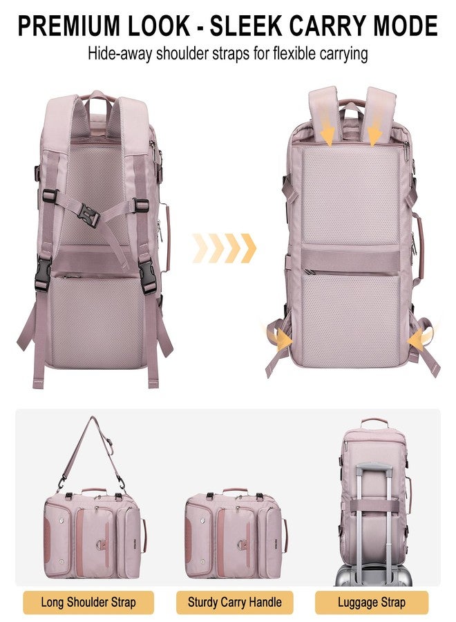 PIJUSHI Carry on Travel Backpack for Women Convertible Duffel Bag Backpack Large Luggage Rucksack Fit 16 Inch Laptop(PE039 Light Purple) - Image 4