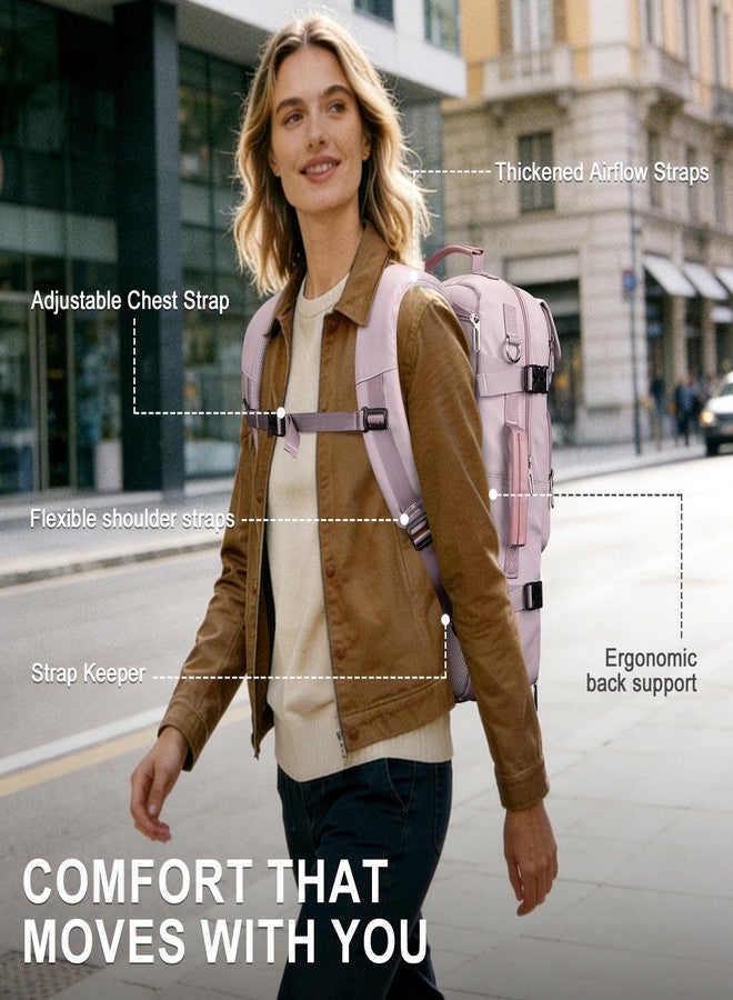PIJUSHI Carry on Travel Backpack for Women Convertible Duffel Bag Backpack Large Luggage Rucksack Fit 16 Inch Laptop(PE039 Light Purple) - Image 5