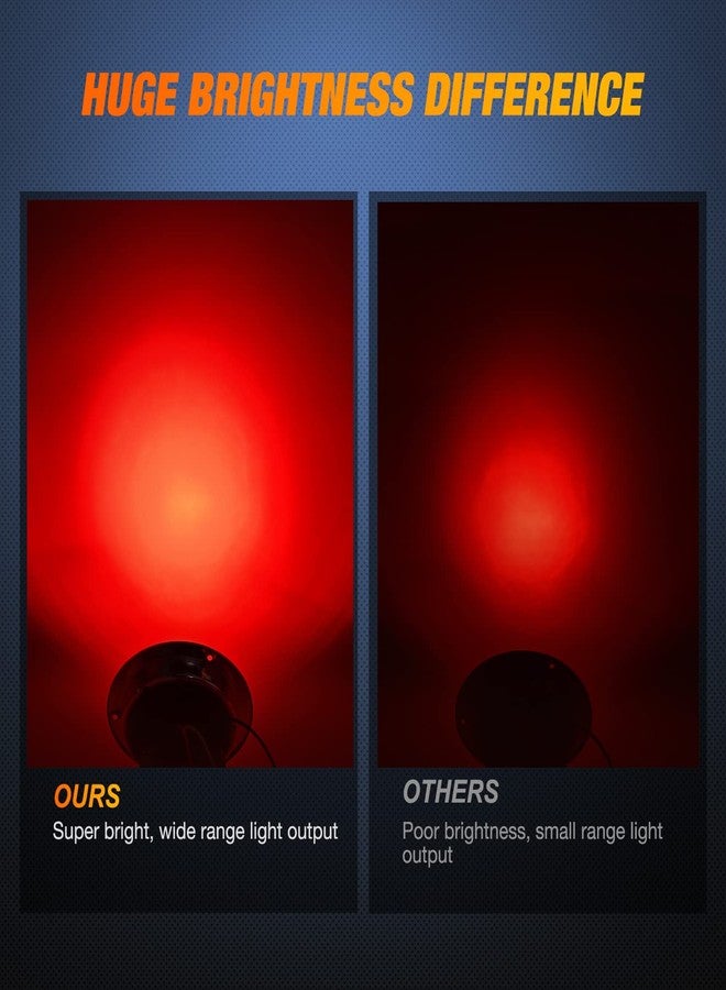 Nilight 4" Round Trailer Tail Light 2PCS 24LED Red Stainless Steel Chrome Bezel Waterproof Stop Brake Turn Lights for Truck Van Camper Boat Lorry - Image 4