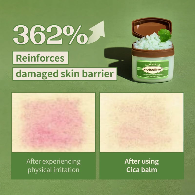 nutseline Cica Nut Calming Balm -Korean Skin care- dermatologist tested for Sensitive, Irritated Skin, 99% Plant-Based, Hypoallergenic, Vegan (1.69 fl oz) - Image 4