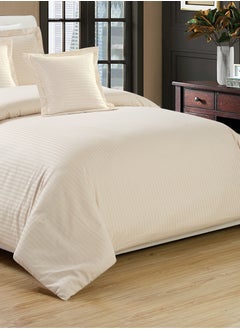 Moon 4 Pieces Hotel Stripe Single Size 160x210Cm Comforter Set Bedding Set for All Season Includes 1Comforter 1Bedsheet 1Pillow Shams and 1Cushion cases  - Image 3