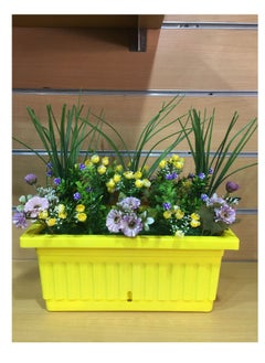 Generic Decorative rectangular plastic artificial flower pot  - Image 1