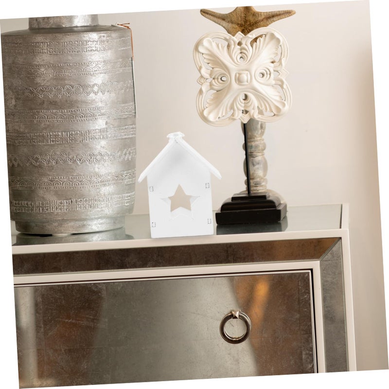 European Mini Cabin Wrought Iron Hut Ornament Home Decor 2 Pieces Set - Image 5