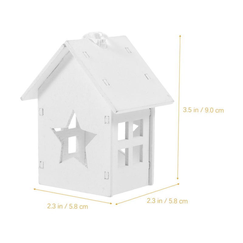 European Mini Cabin Wrought Iron Hut Ornament Home Decor 2 Pieces Set - Image 3