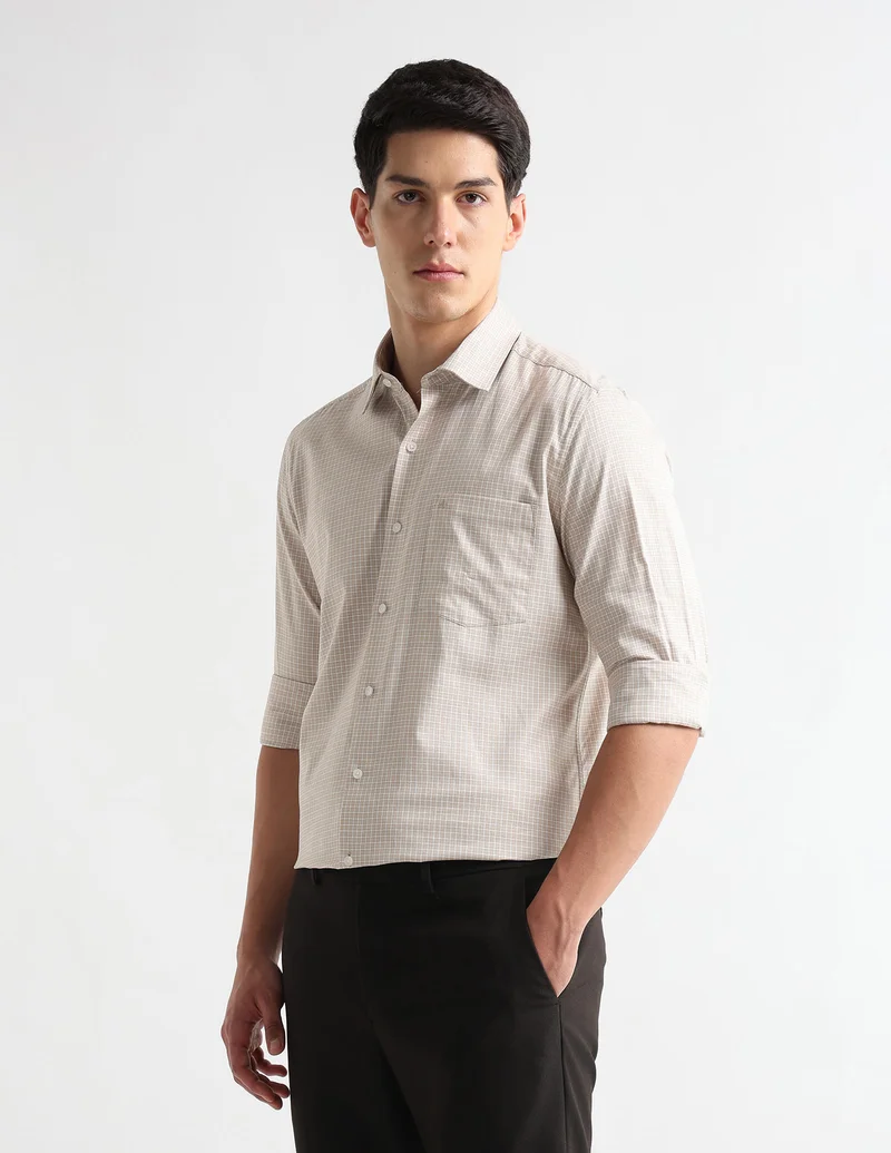 Arrow Beige Liberty Classic Regular Fit Originals Shirt for Men | Best Price UAE