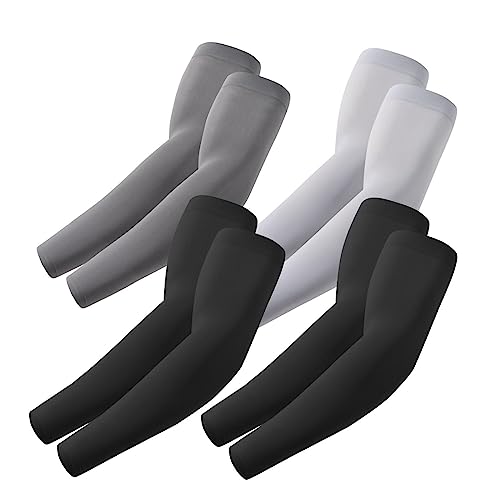 ROXUN 4 Pairs Arm Sleeves, Cooling UV Sun Protection Sports Compression for Men/Women 2 Black+Dark Gray+Light Gray - Image 1