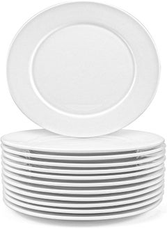 Foraineam 12 Pieces 8 Inch Round Porcelain Salad Plates Dessert Plate Set White Dinnerware Dish Serving Plates - pzsku/ZD5FB6C8358DBE994057DZ/45/_/1716203549/ce4e7f25-fd9a-482a-b5eb-11c609d3e08f