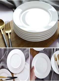 Foraineam 12 Pieces 8 Inch Round Porcelain Salad Plates Dessert Plate Set White Dinnerware Dish Serving Plates - pzsku/ZD5FB6C8358DBE994057DZ/45/_/1716203551/7b24042e-9d28-4ad6-bf7b-1f18fbac522a