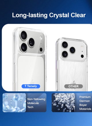 حافظة شفافة للغاية لهاتف iPhone 17 Pro مقاس 6.3 بوصة، [مقاومة للاصفرار] ظهر صلب ومصد صدمات نحيف ومقاوم للخدش، مناسب للشحن اللاسلكي - view 5