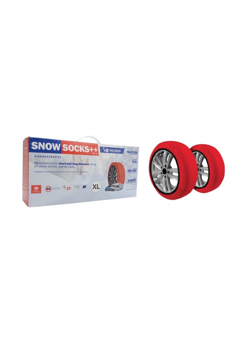 Auto Snow Socks for Tires, Emergency Snow Traction for Vehicles Safe Travel on Ice, Frost, Snow, Extra Durable Snow Chains Equivalent Tire Chain Alternative Tire Socks Active Series in white colour(size M) - Image 2