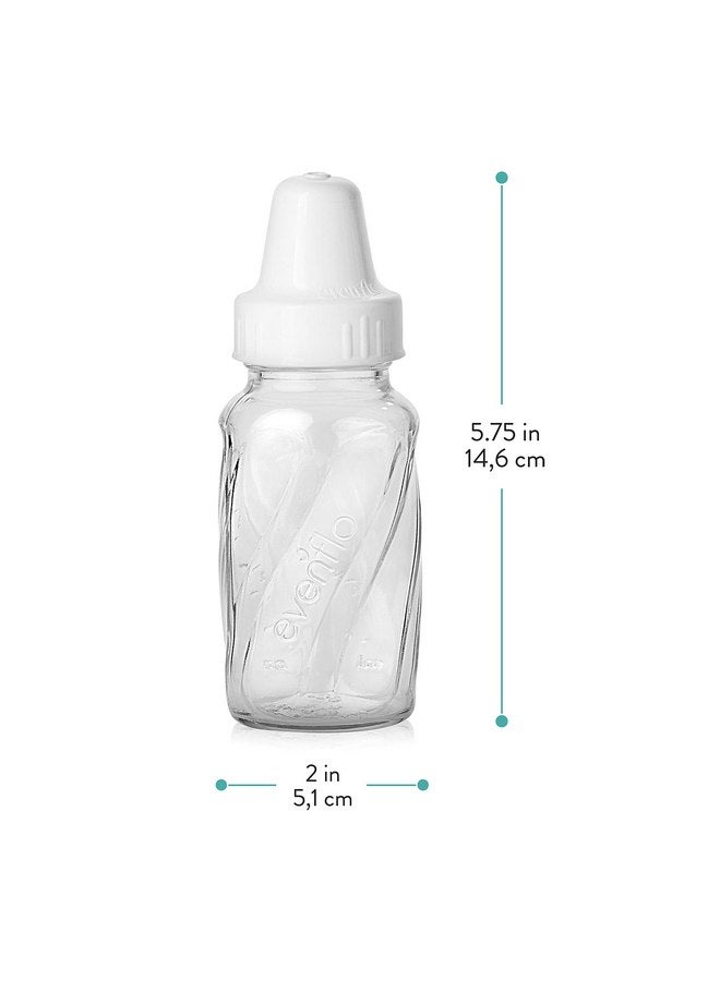 إيفين فلو فيدينغ زجاجات الرضاعة الكلاسيكية الزجاجية الملتوية من Evenflo، 4 أونصة (عبوة من 6 قطع) - Image 5