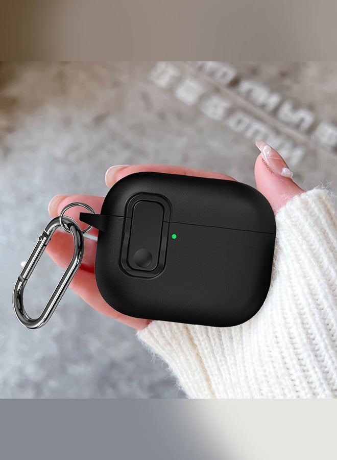 CATANES Leather Case for AirPods Pro 3 - with Secure Snap Lid and Keychain Loop - Black - Image 5