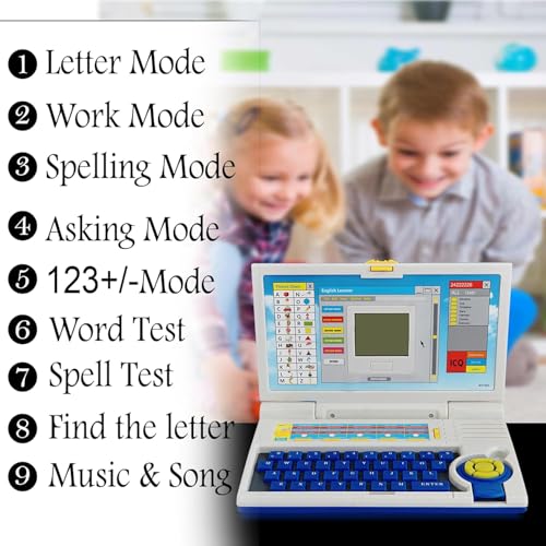 RAZZES Kids Educational Laptop Toy – 20 Learning Games and Activities, English Learner Notebook with Mouse, LED Display, Clear Sound & Music – Fun Early Learning Toy (Color May Vary) - Image 5