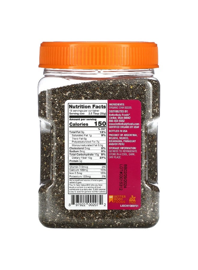 BetterBody Foods BetterBody Foods, Organic Chia Seeds, 20 oz (567 g)  - Image 2