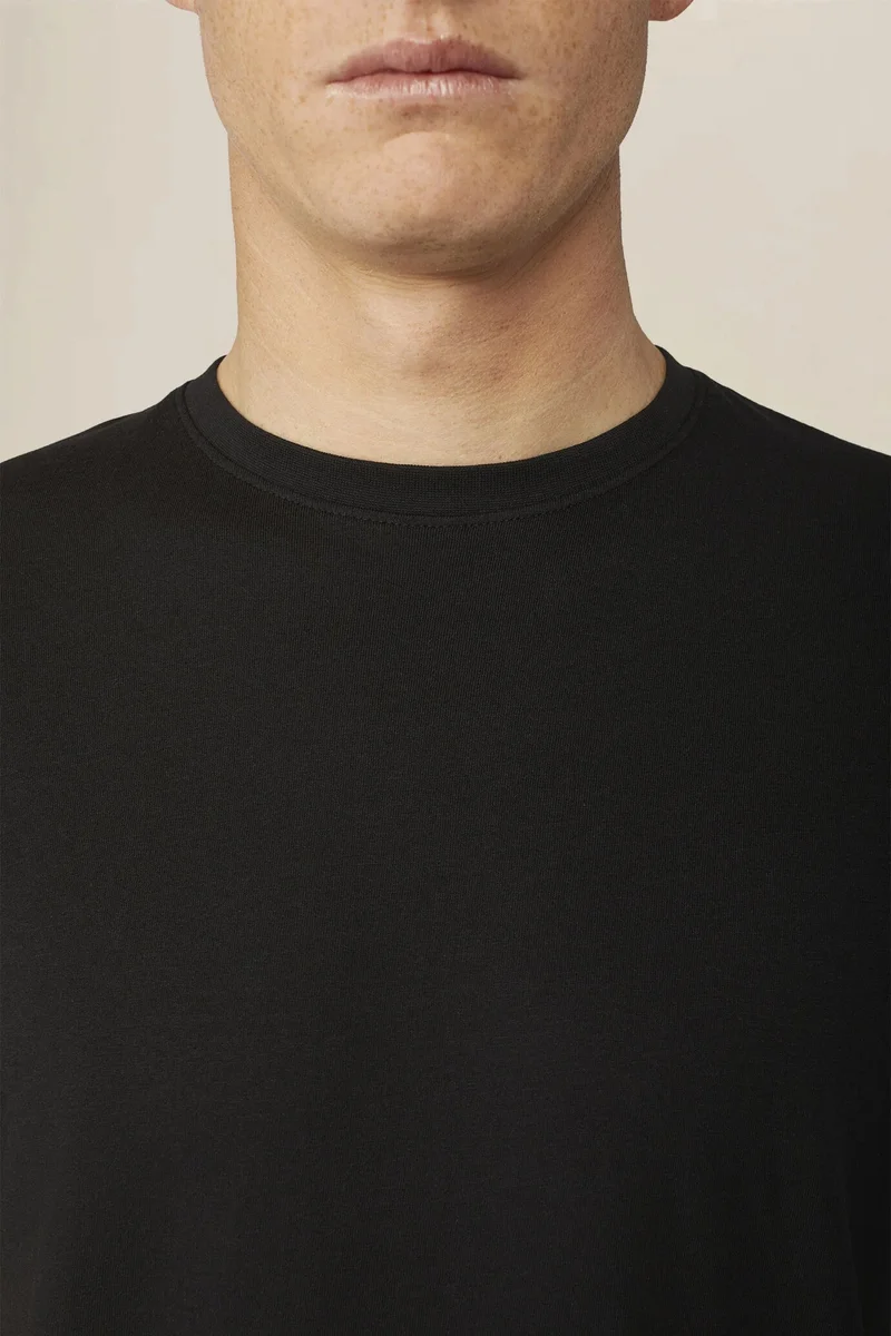دوبل غانغر Men's regular fit 100% cotton jersey T-shirt - Black