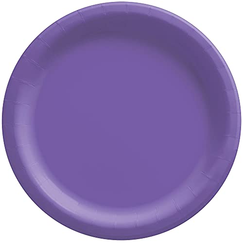 Amscan New Purple Disposable Paper Plates - 6.75'', 20 Count - Perfect for Birthdays, Weddings, Baby Showers - Image 1