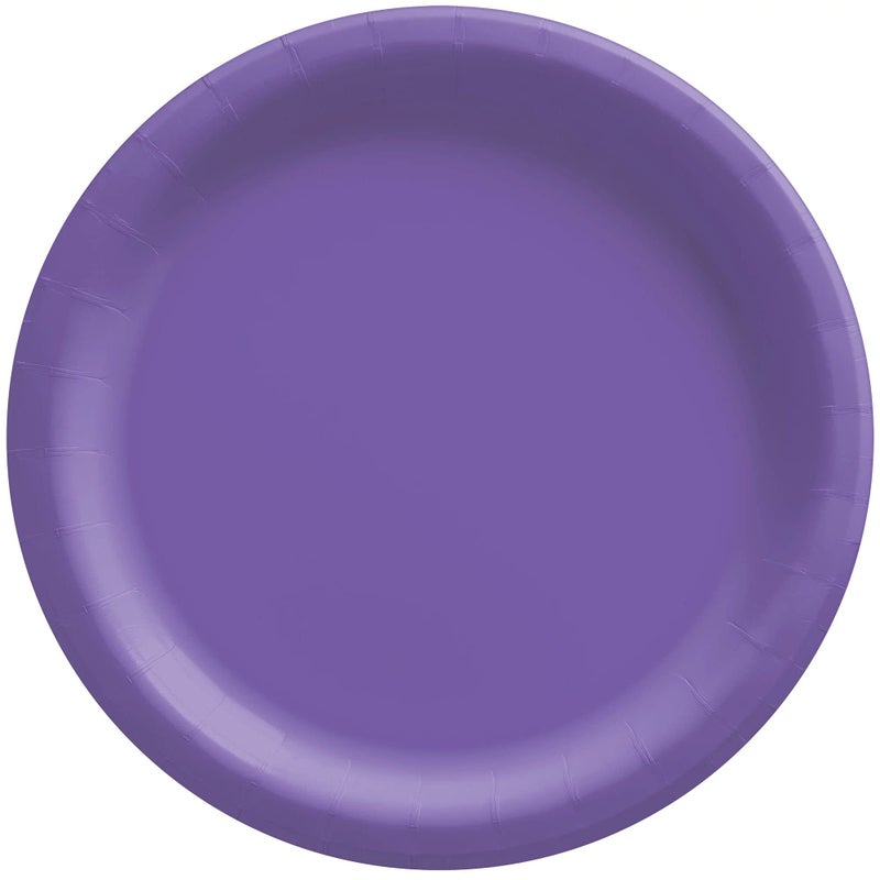 Amscan New Purple Disposable Paper Plates - 6.75'', 20 Count - Perfect for Birthdays, Weddings, Baby Showers - Image 4