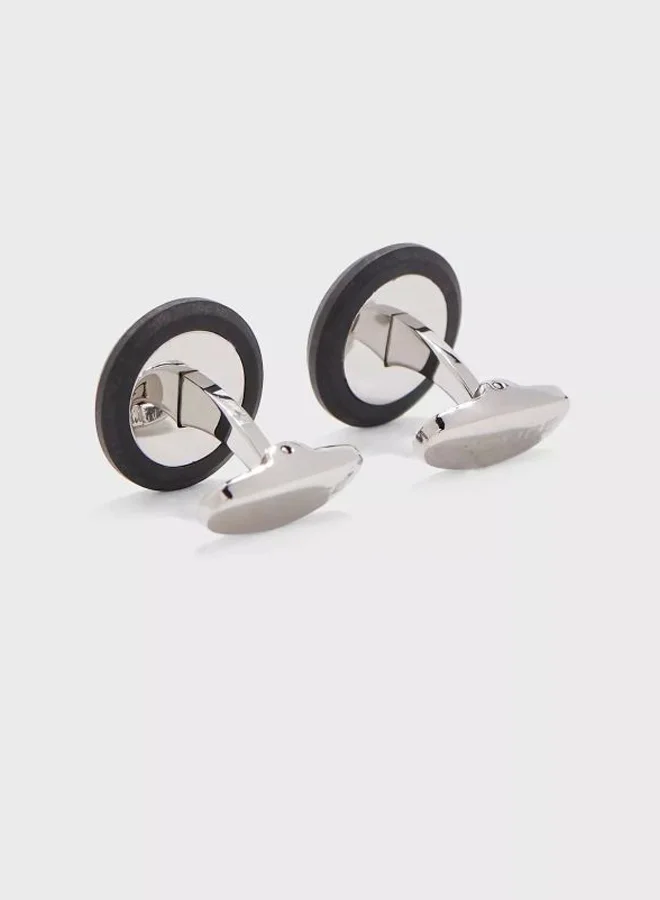 Police Pozas Silver Metallic Luxury Cufflinks for Men