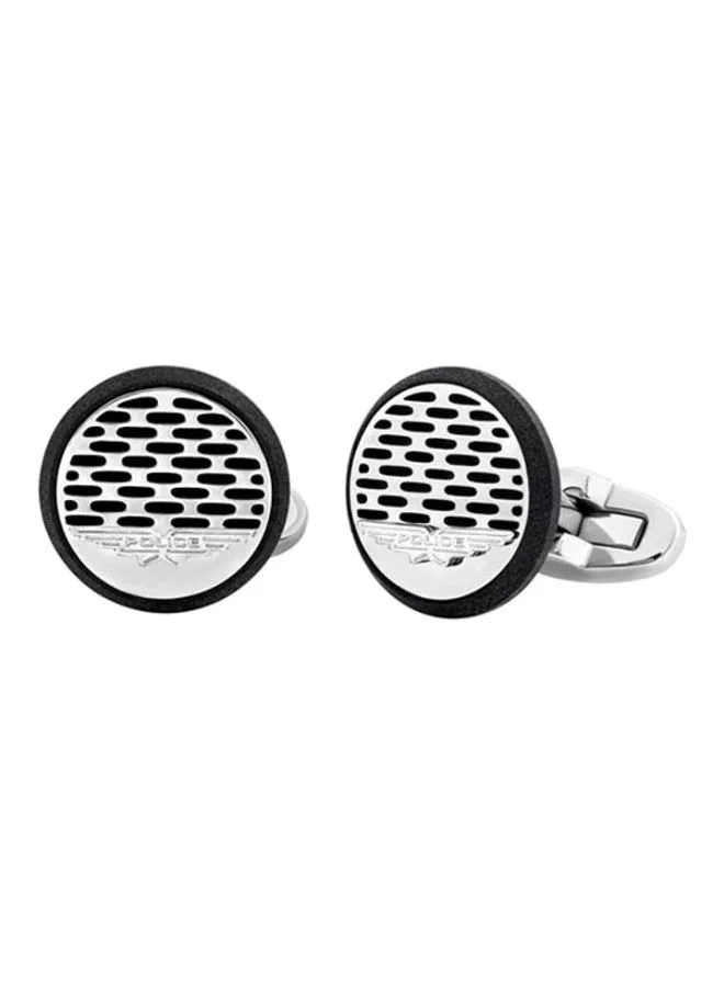 Police Pozas Silver Metallic Luxury Cufflinks for Men