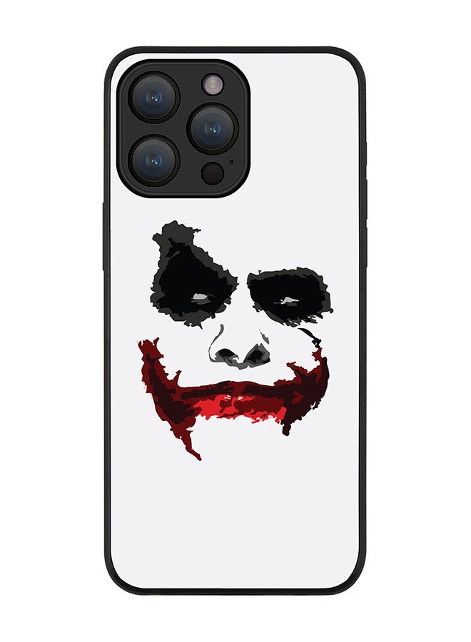 Stylizedd Cover for iPhone 15 Pro Case Rugged Black Slim fit Soft Flexible Anti Drop TPU Gel Thin Protective Phone Cases - Joker Grin - Image 1