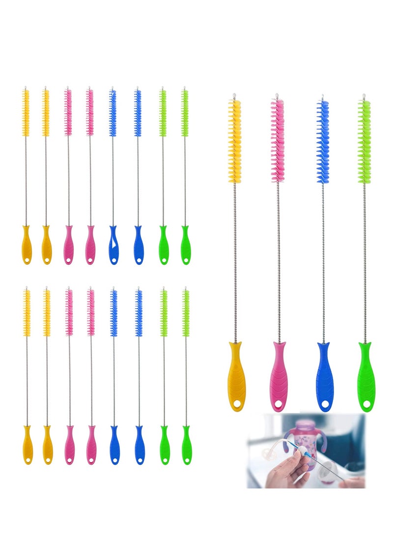 SYOSI 20pcs Bottle Brush, 10 Inch Straw Cleaner Straw Brush Pipe Cleaners, 4 Color Nylon Wire, Cleaning Brush Suitable for Baby Bottle Plug Holes Tubes Coffee Machine - Image 1