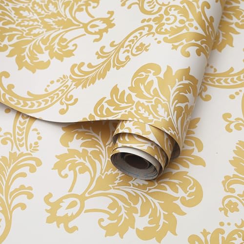 HOMEMATES Self-Adhesive Wallpaper Waterproof Old Furniture Vinyl Stickers Wooden Door Wardrobe Desktop PVC Wall Papers 45 X 304 CM (Royal Flower) - Image 1