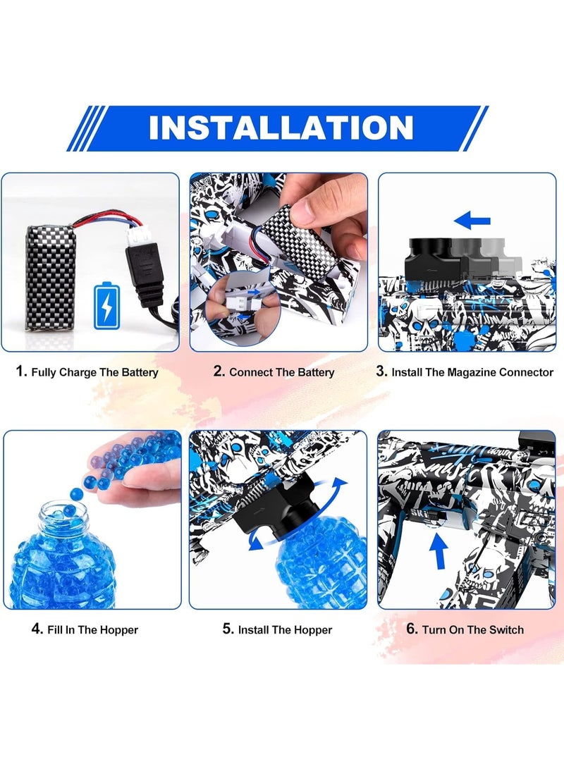 SUPER TOY Electric Gel Blaster Gun Automatic Splat Toy Pistol with Rechargeable Battery and 10,000 Water Balls Outdoor Target Games for Boys - Image 2