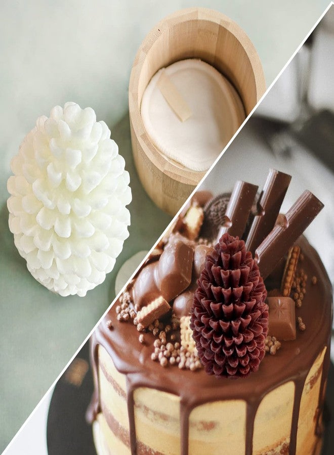 Wehous 2PCS Pine Cone Silicone Candle Mold, 3D Christmas Pinecone Shape Resin Candle Mold, Ornament Mold for Candle Soap Wax Epoxy Resin Casting Polymer Clay Fondant Chocolate Cake Gift Home Decor - Image 5
