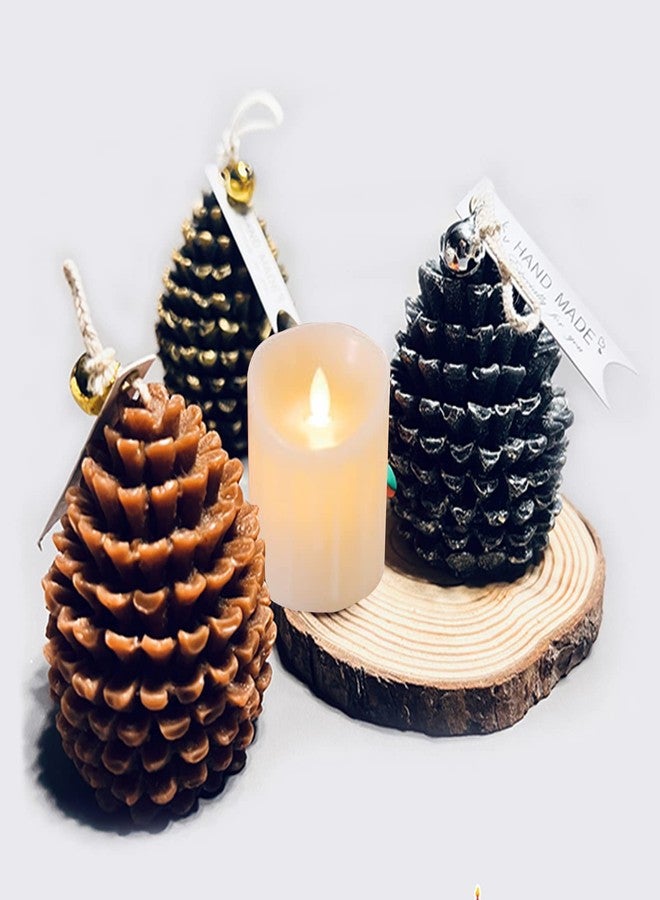 Wehous 2PCS Pine Cone Silicone Candle Mold, 3D Christmas Pinecone Shape Resin Candle Mold, Ornament Mold for Candle Soap Wax Epoxy Resin Casting Polymer Clay Fondant Chocolate Cake Gift Home Decor - Image 4