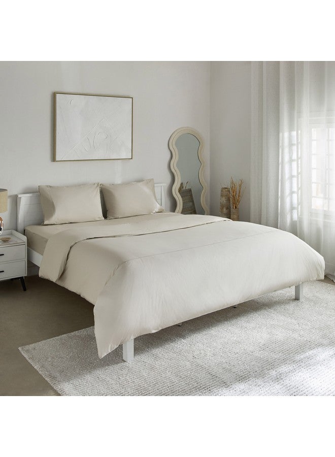 Home Box Purely-Percale 3-Piece 300TC Percale Queen King Duvet Quilt Cover Set 220 x 220 cm  - Image 1