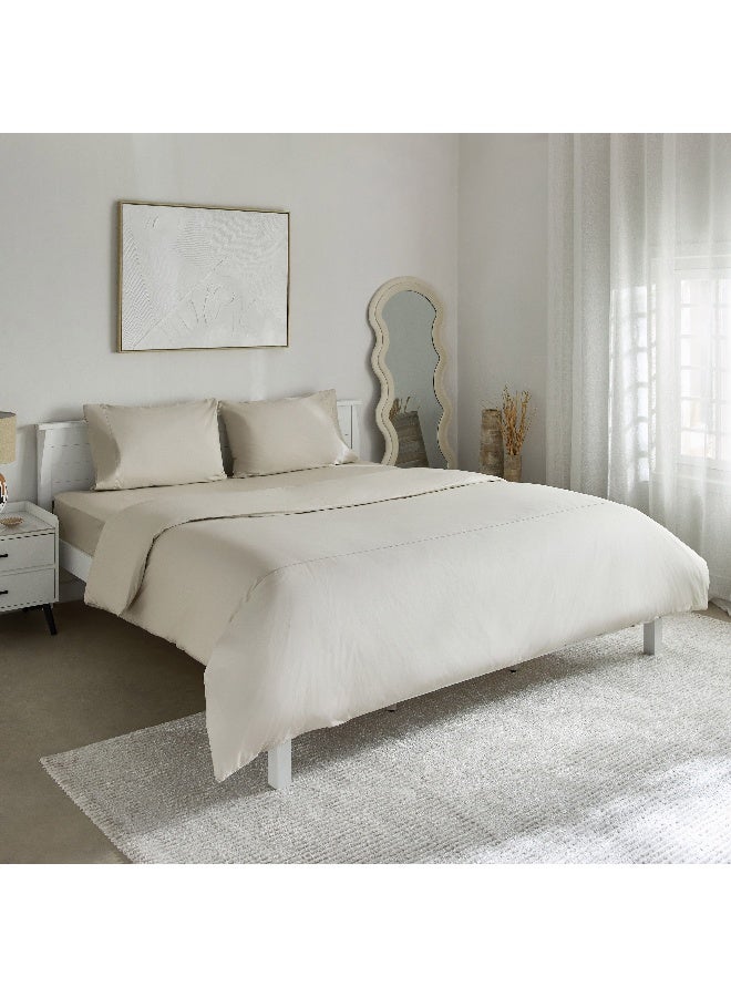 Home Box Purely-Percale 3-Piece 300TC Percale Queen King Duvet Quilt Cover Set 220 x 220 cm  - Image 3
