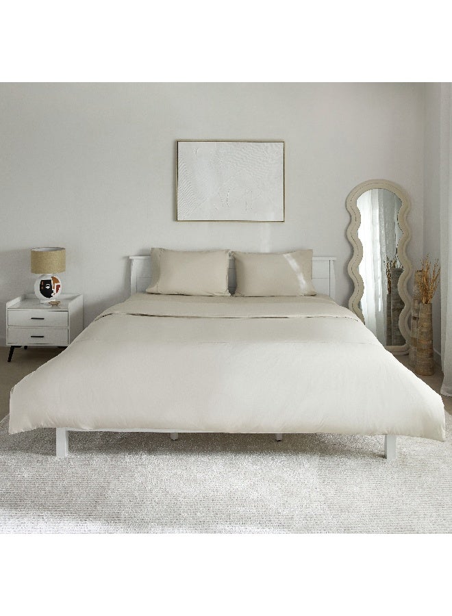 Home Box Purely-Percale 3-Piece 300TC Percale Queen King Duvet Quilt Cover Set 220 x 220 cm  - Image 4