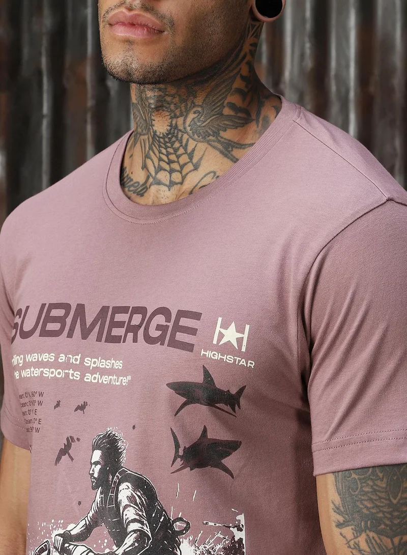 HIGH STAR  Mauve T-Shirt For Men for Men | Best Price UAE