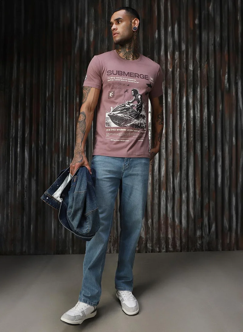 HIGH STAR  Mauve T-Shirt For Men for Men | Best Price UAE
