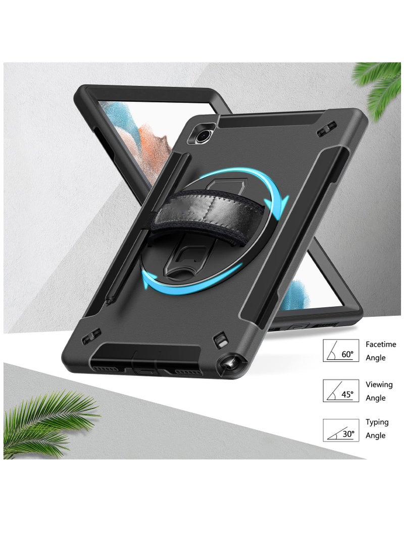 SYOSI - Case for Samsung Galaxy Tab A8 10.5 Inch 2022 with Pen Holder Shoulder Strap,Military Grade Heavy Duty Shockproof Cover for Samsung Galaxy Tab A8 Tablet SM-X200/X205/X207,  Black - Image 1